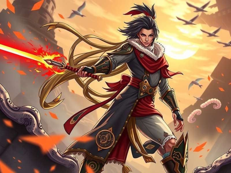 Furina dramatic pose wallpaper with Fontaine background