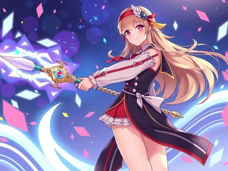 Concept art illustration of Alice from Genshin Impact, a powerful witch with glowing magic