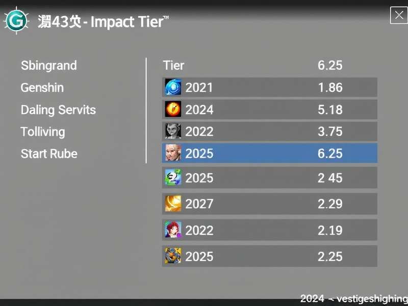 Genshin Impact 2025 Tier List Visual Banner showing popular characters
