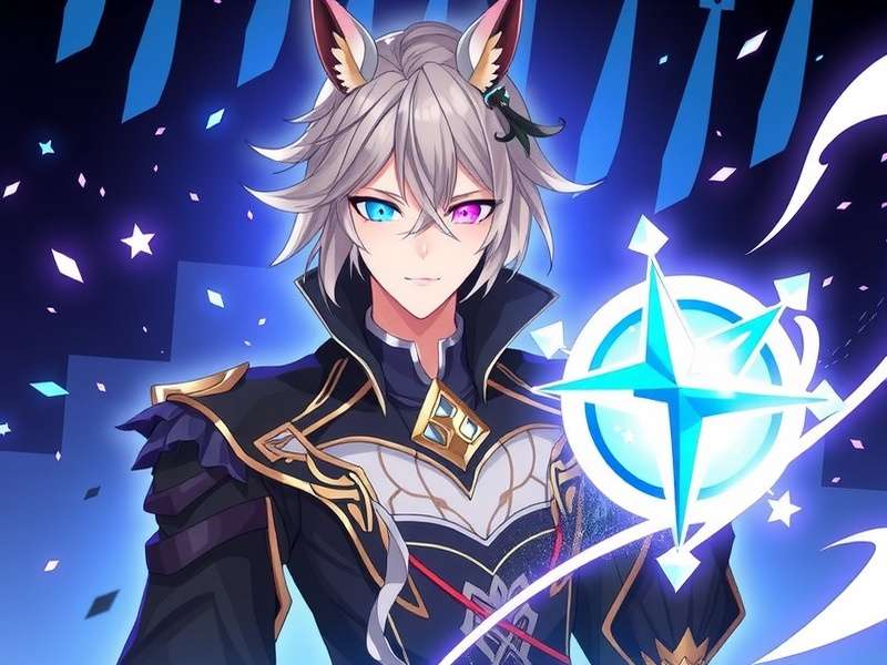 Scaramouche (Balladeer) official art from Genshin Impact looking menacing