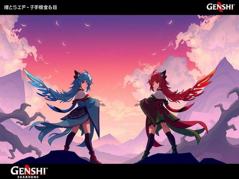 Panoramic view of Teyvat with Mondstadt and Liyue landscapes