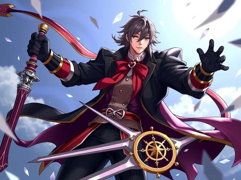 Scaramouche the Balladeer in his Fatui Harbinger attire with dramatic lighting