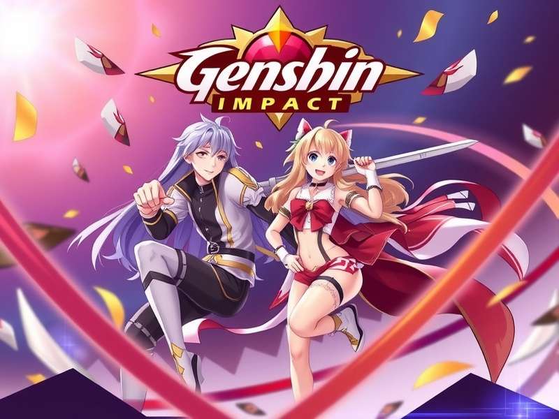 Artistic render of Fatui Harbingers including Columbina and Scaramouche in discussion