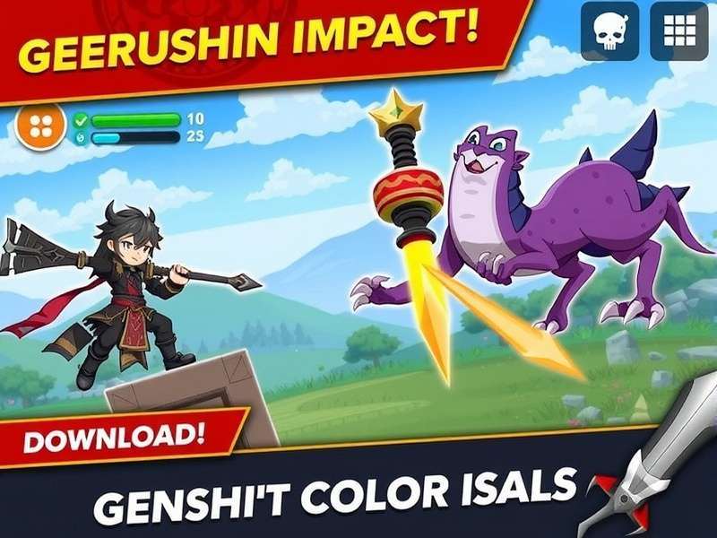 Genshin Impact Download APK – Hero banner showing game characters and download guide for Indian players