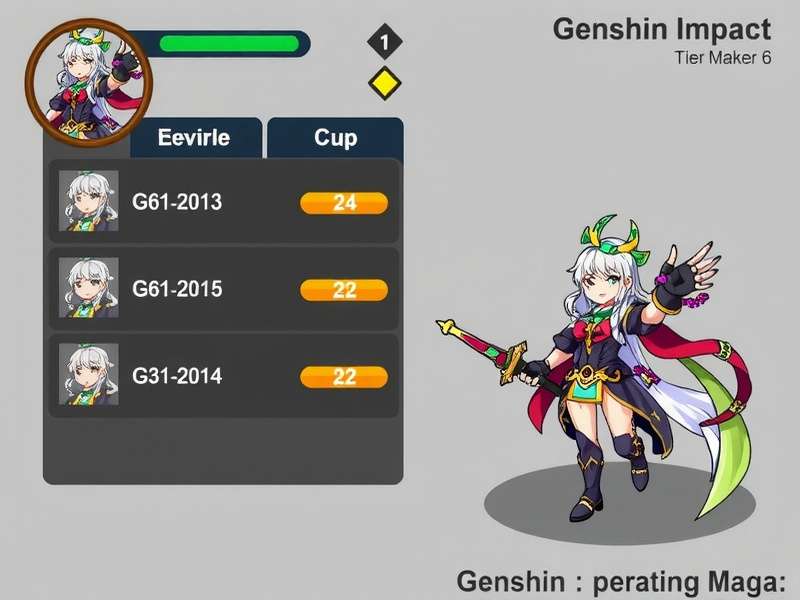 Genshin Impact Tier List Maker 6 0 dashboard showing character rankings and team builder interface